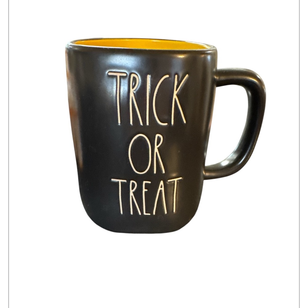 Rae Dunn Black and Orange Trick or Treat Mug